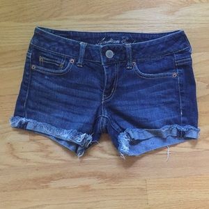AEO Cuffed Denim Shorts - size 0